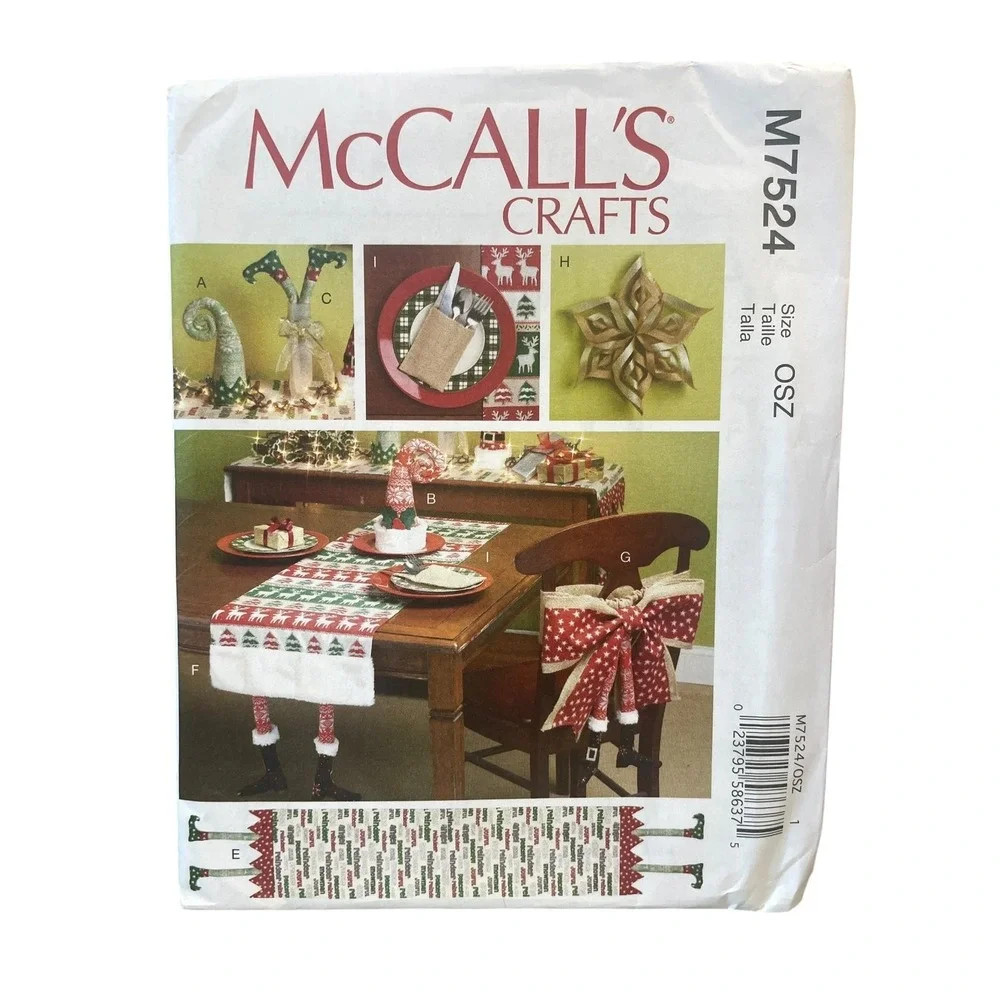McCall's‎ Crafts M7524 Christmas Holiday Decor Crafts Gnome Table Runner OSZ